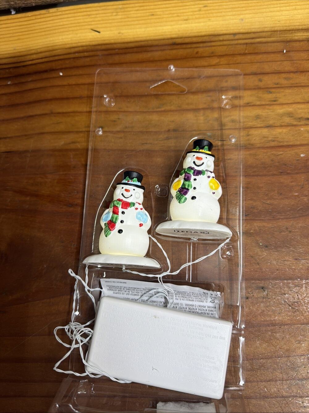 Lemax Holly Hat Snowmen -Holiday Village Lighted -set Of 2 In Package